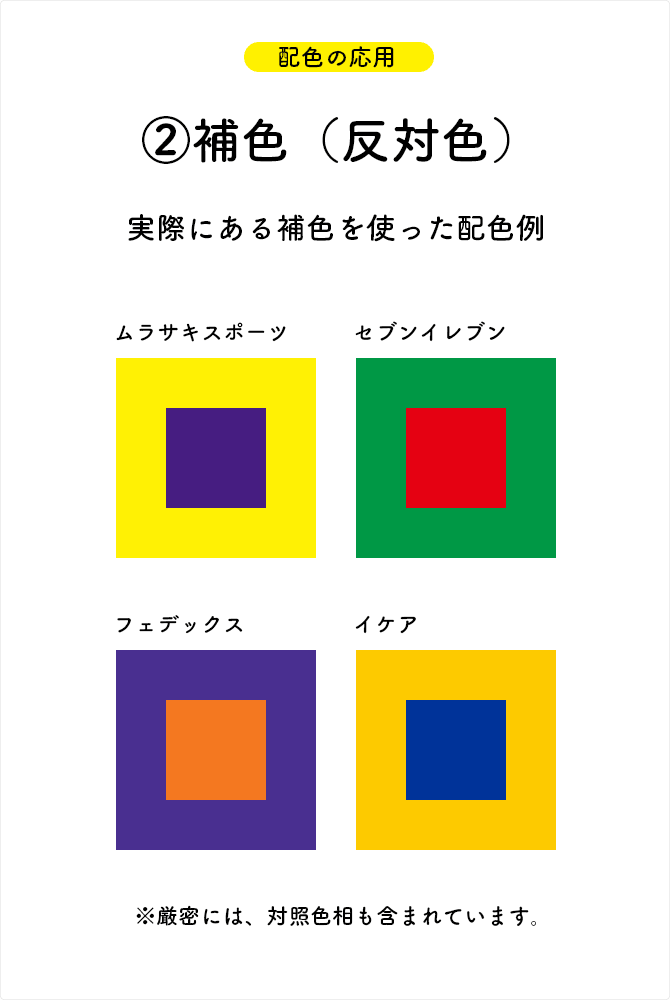 補色(反対色)の例